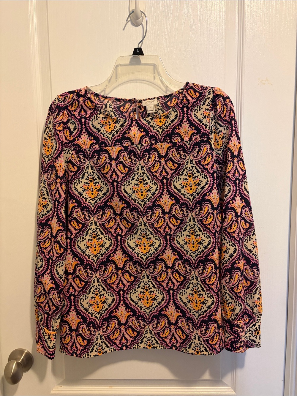 J. Crew Factory Long-Sleeve Paisley Print Top